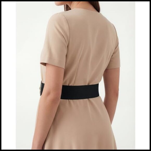 Vintage Retro Stretch Elastic Belt Faux Leather Cinch Buckle Elegant Chic main image 5